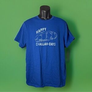 J. Crew Happy Challah-Days Hanukkah Sold Out Soft Men’s Blue T-Shirt Size Large